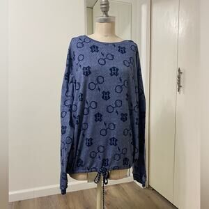 Harry Potter Wizarding World Lounge Top Womens 3X Blue Glasses Print